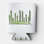 Tall Pine Tree Forest Waterverf Koelbox Blikjeskoeler (Voorkant)