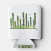 Tall Pine Tree Forest Waterverf Koelbox Blikjeskoeler (Achterkant)