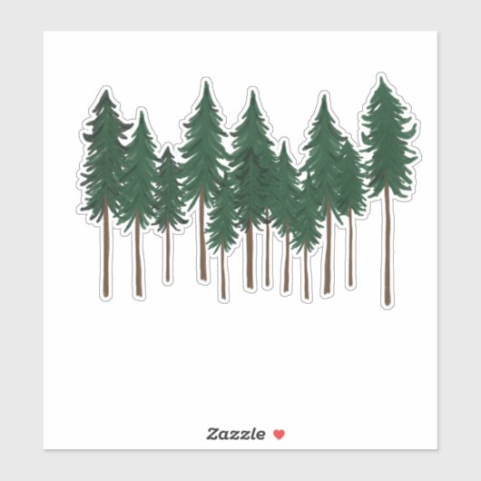 Tall Pine Trees Forest Sticker (Vel)