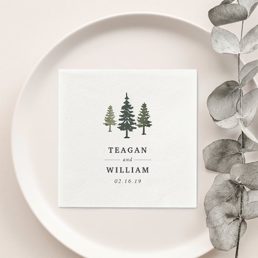 Tall Pines | Aangepaste bruiloft Servetten