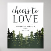 Tall Pines | Cheers to Love Wedding Bar Sign Poster (Voorkant)