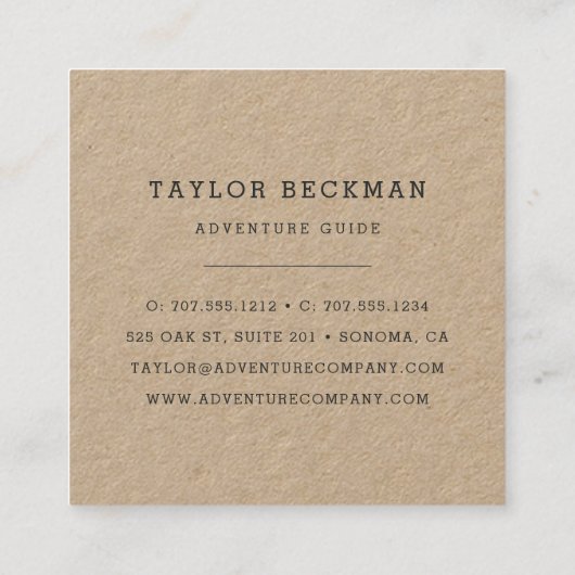 Tall Pines | Kraft Vierkante Visitekaartje (Achterkant)