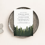 Tall Pines Rehearsal Dinner Invitation Kaart<br><div class="desc">Onze uitnodiging voor het repetitief eten van de Tall Pines biedt een mooie chic-keuze voor repetitieve diners in bergachtige, bosrijke of winterse omgevingen. Onze uitnodiging voor het repetitief dineren van de Tall Pines biedt een ondergrens aan de hoge evergroene bomen die in rijke tinten van jager-groen zijn gesilhouteerd. Voeg uw...</div>