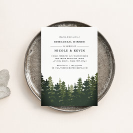 Tall Pines Rehearsal Dinner Invitation Kaart