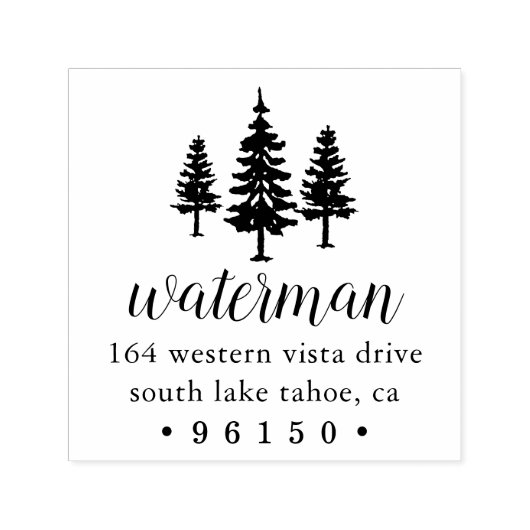 Tall Pines Return-adres Zelfinktende Stempel (Design)