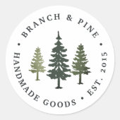 Tall Pines Ronde Sticker (Voorkant)