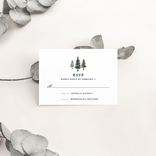 Tall Pines RSVP-kaart RSVP Kaartje