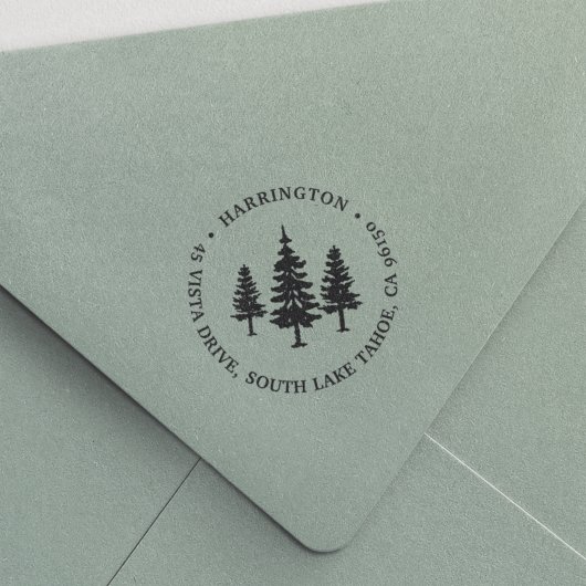 Tall Pines Rustic Return Address Zelfinktende Stempel