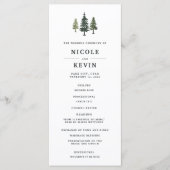 Tall Pines Trouwceremonie Programma Programmakaart (Voorkant)