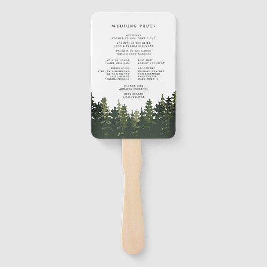 Tall Pines Trouwprogramma Handwaaier (Achterkant)