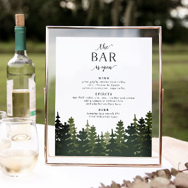 Tall Pines Wedbalk Menu Sign. Poster