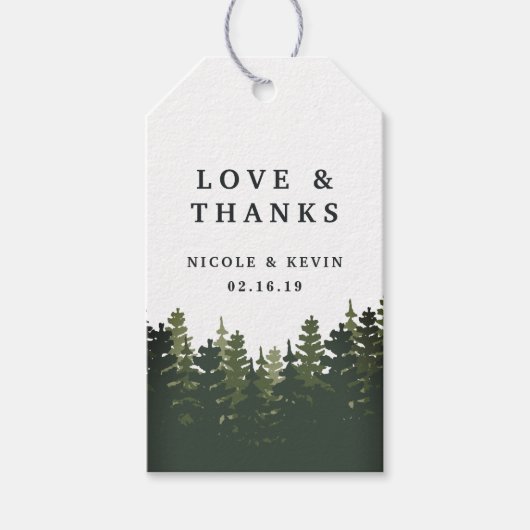 Tall Pines Weddenschap Bedankt Cadeaulabel (Voorkant)