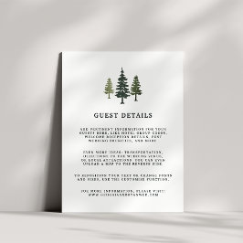 Tall Pines Wedding Guest Details Kaart