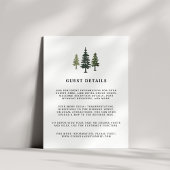 Tall Pines Wedding Guest Details Kaart