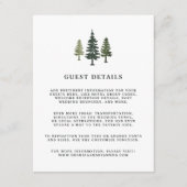 Tall Pines Wedding Guest Details Kaart (Voorkant)