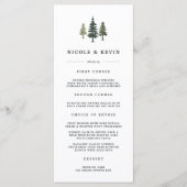 Tall Pines Wedding Menu Kaart (Voorkant)