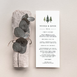 Tall Pines Wedding Menu Kaart