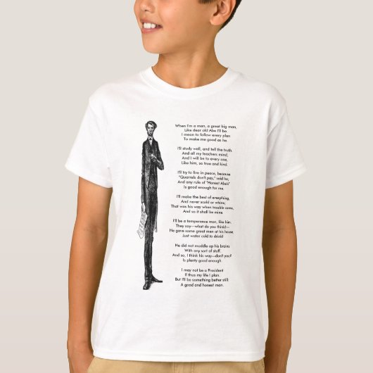 Tall President Abraham Lincoln Cute Rhyme T-shirt (Voorkant)