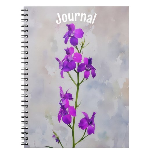 Tall Purple Flowers Journal personaliseren Notitieboek (Voorkant)