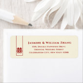 Tall Rectangle Double Happiness Chinese Wedding Etiket (Insitu)
