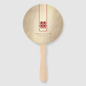 Tall Rectangle Double Happiness Chinese Wedding Handwaaier (Voorkant)