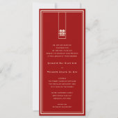 Tall Rectangle Double Happiness Chinese Wedding Kaart (Voorkant)