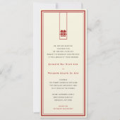 Tall Rectangle Double Happiness Chinese Wedding Kaart (Voorkant)