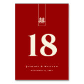 Tall Rectangle Double Happiness Chinese Wedding Kaart (Achterkant)