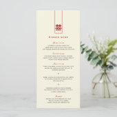 Tall Rectangle Double Happiness Chinese Wedding Menu (Staand voorkant)