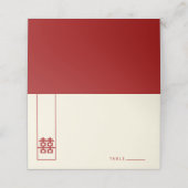 Tall Rectangle Double Happiness Chinese Wedding Plaatskaartje (Buitenkant ongevouwen)