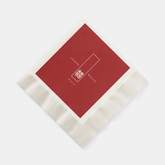 Tall Rectangle Double Happiness Chinese Wedding Servet (Hoek)