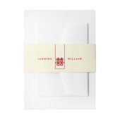 Tall Rectangle Double Happiness Chinese Wedding Uitnodigingen Wikkel (Voorkant Voorbeeld)