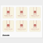 Tall Rectangle Double Happiness Chinese Wedding Vierkante Sticker (Vel)
