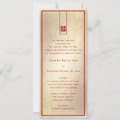 Tall Rectangle Double Happiness Gold Asian Wedding Kaart (Voorkant)