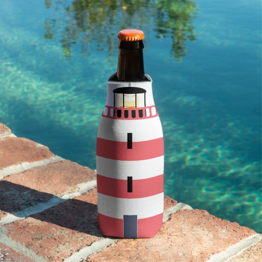 Tall Red en White Lighthouse Flesjeskoeler (Insitu Zwembad)