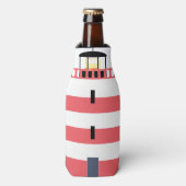 Tall Red en White Lighthouse Flesjeskoeler (Fles Voorkant)