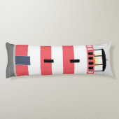 Tall Red en White Lighthouse Lichaamskussen (Achterkant)