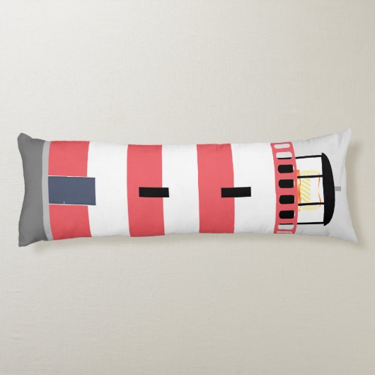 Tall Red en White Lighthouse Lichaamskussen (Achterkant)