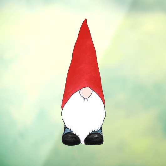 Tall Red Pet Gnome Raamsticker (Vel 3)