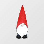 Tall Red Pet Gnome Raamsticker (Vel)