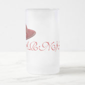 Tall Red Pet Warning Glass Mok (Center)
