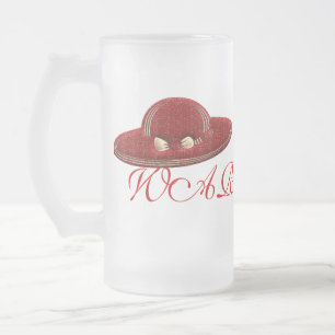 Tall Red Pet Warning Glass Mok