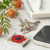 Tall Red Poppy II Sleutelhanger (Zijkant)