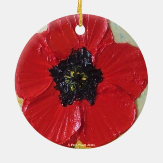 Tall Red Poppy Ornament (Achterkant)