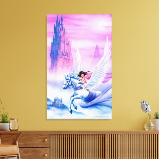 Tall rekte canvas princess Unicorn (Insitu (Woonkamer))