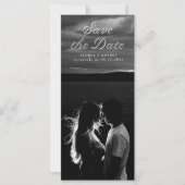Tall Ribbon Script Save the Date Card (Voorkant)