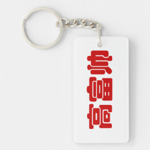 Tall, Rich & Handsome 高 富 Chinese Hanzi MEME Sleutelhanger