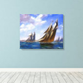 Tall Sailing Ships Art Wrapped Canvas (Insitu (Houten vloer))