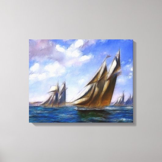 Tall Sailing Ships Art Wrapped Canvas (Voorkant)