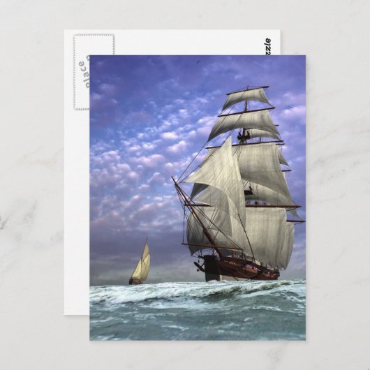 Tall Ship and Ketch Briefkaart (Voorkant / Achterkant)